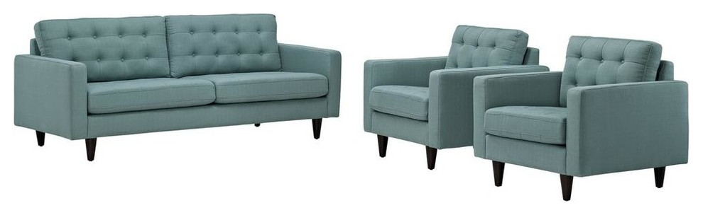 Modway Empress Sofa and Armchairs Set of 3   Contemporary   Sofas   by BisonOffice  Houzz