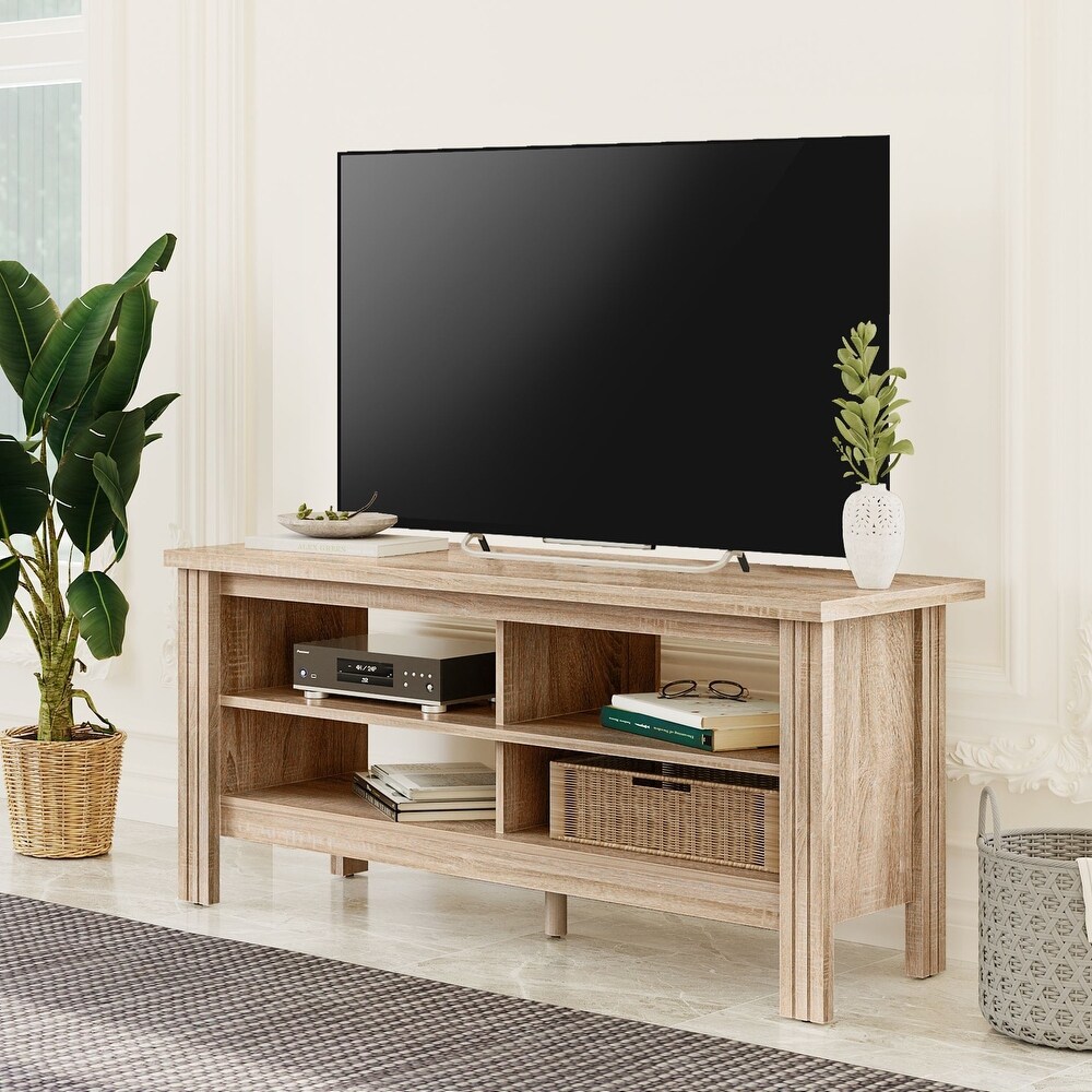 Farmhouse TV Stand with Open Shelving