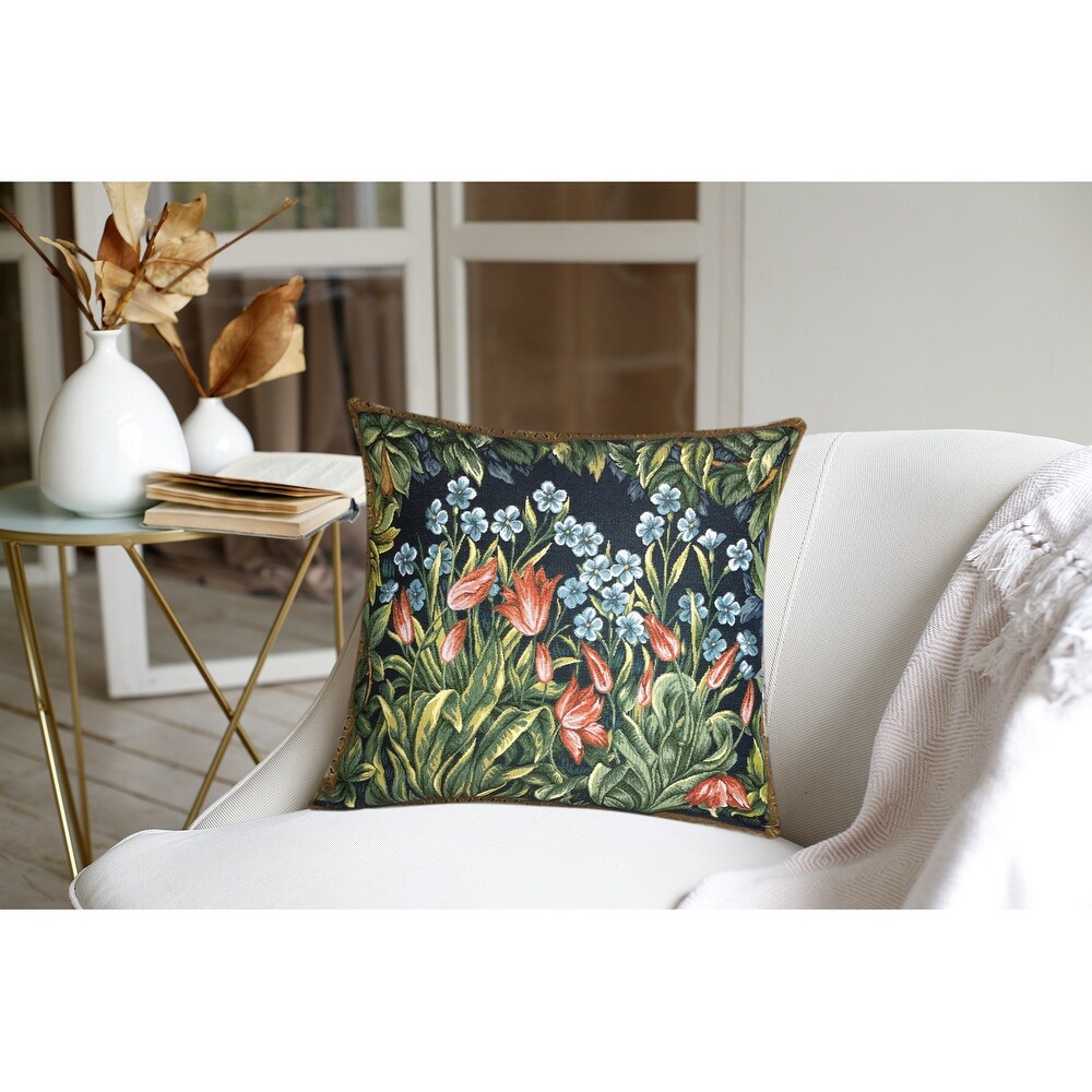 Tulips William by Morris Tapestry Throw Pillow