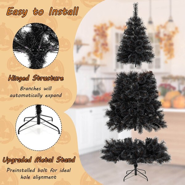 Costway 6/7/8 FT Halloween Tree with 362/572/860 Branch Tips Frosted