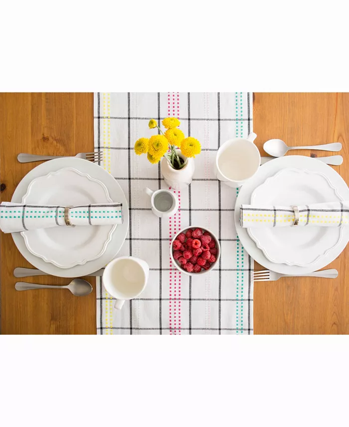 Design Imports Color Pop Plaid Table Runner 14 X 108