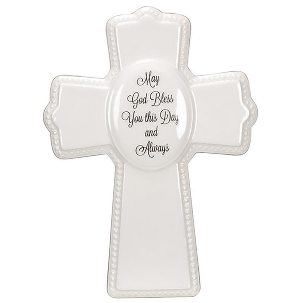 Malden  May God Bless Ceramic Cross