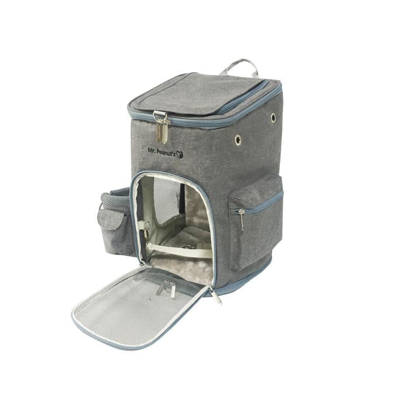 Mr. Peanut's Airline Approved Backpack Pet Carrier， Gray