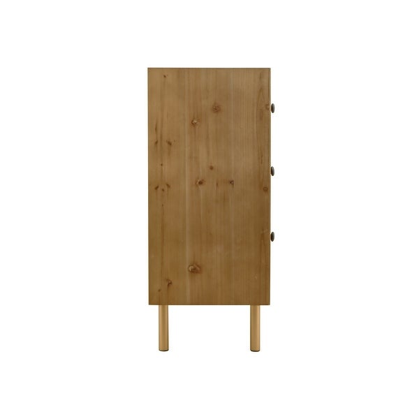 Wooden Storage Cabinet Chest with 3 Drawers - - 37857275