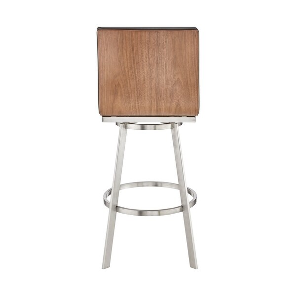 Jermaine Swivel Bar or Counter Stool in Faux Leather with Metal Frame