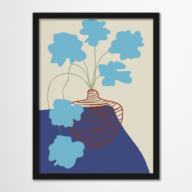 Americanflat Botanical Wall Art Room Decor Blue Blooming By Miho Art Studio