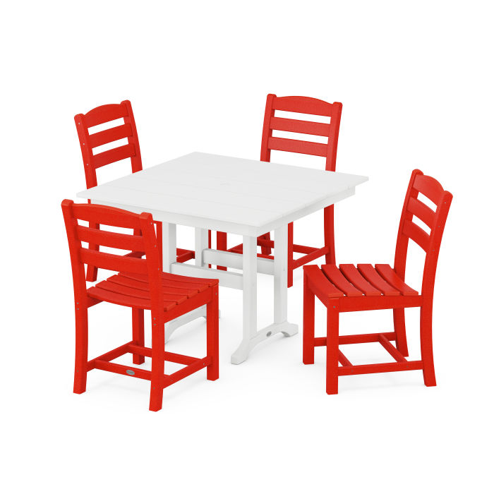 Polywood La Casa Café Side Chair 5-Piece Farmhouse Dining Set PWS1147-1