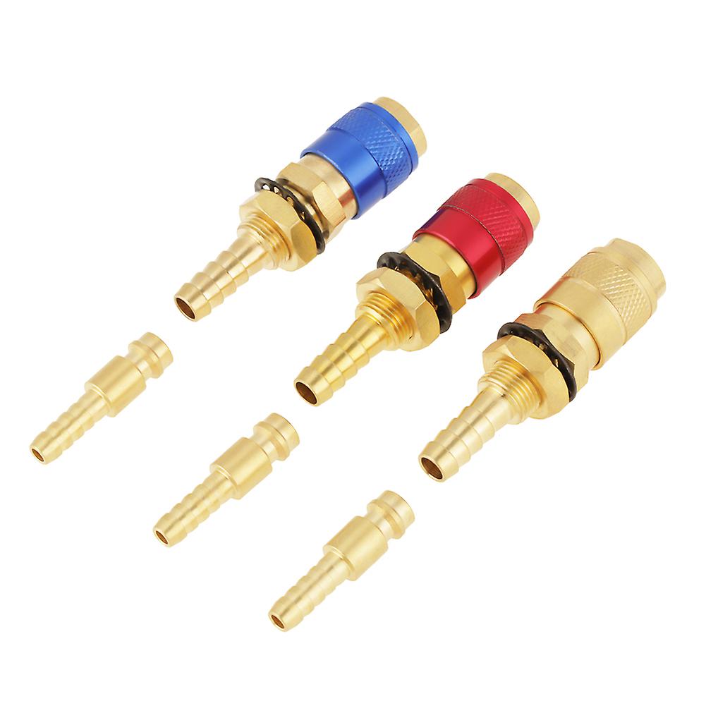 3pcs 8mm Water Cooled and Gas Adapter Quick Connector Fitting For Tig Welding Torch