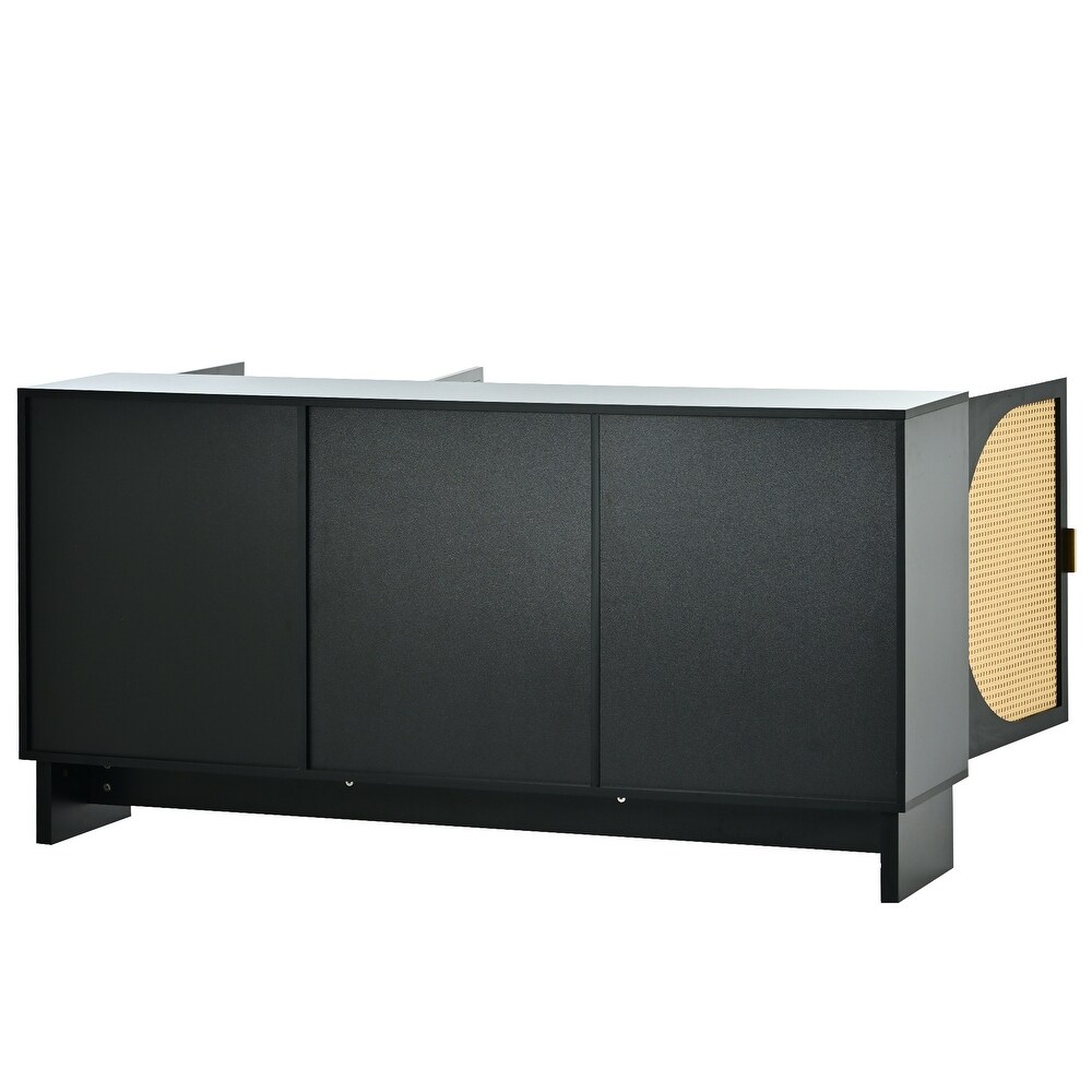 Storage Cabinet Accent Cabinet Buffet Cabinet with Rattan Door