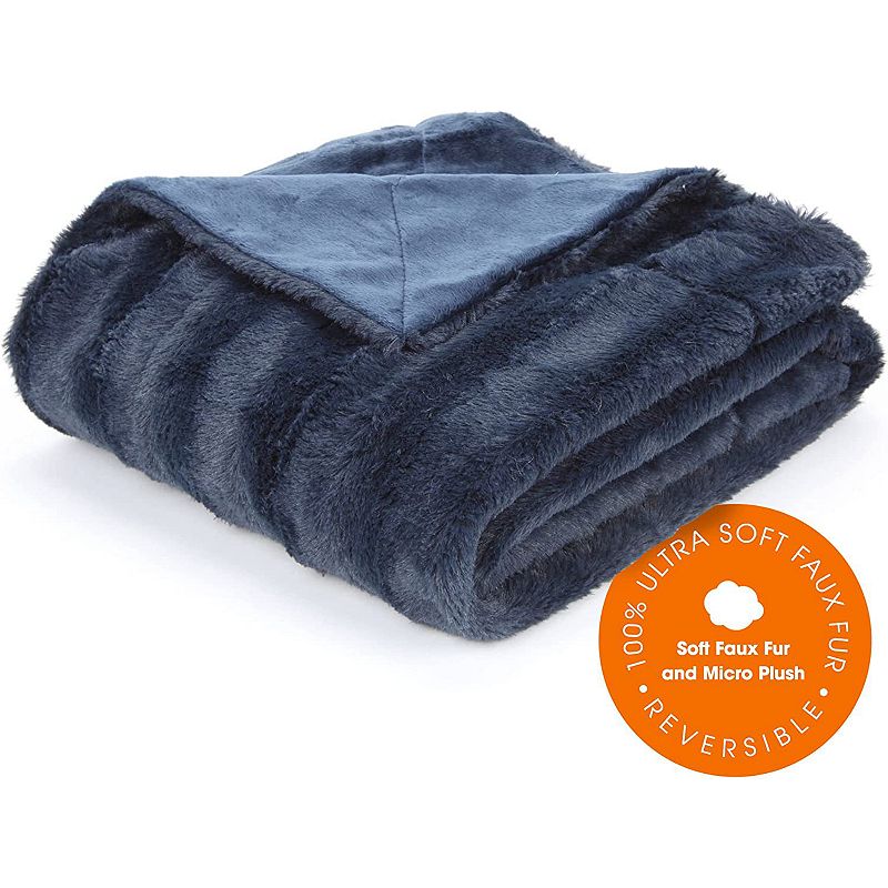 Cheer Collection Faux Fur Blanket， Luxurious Blanket and Throw For Couch- 108x88