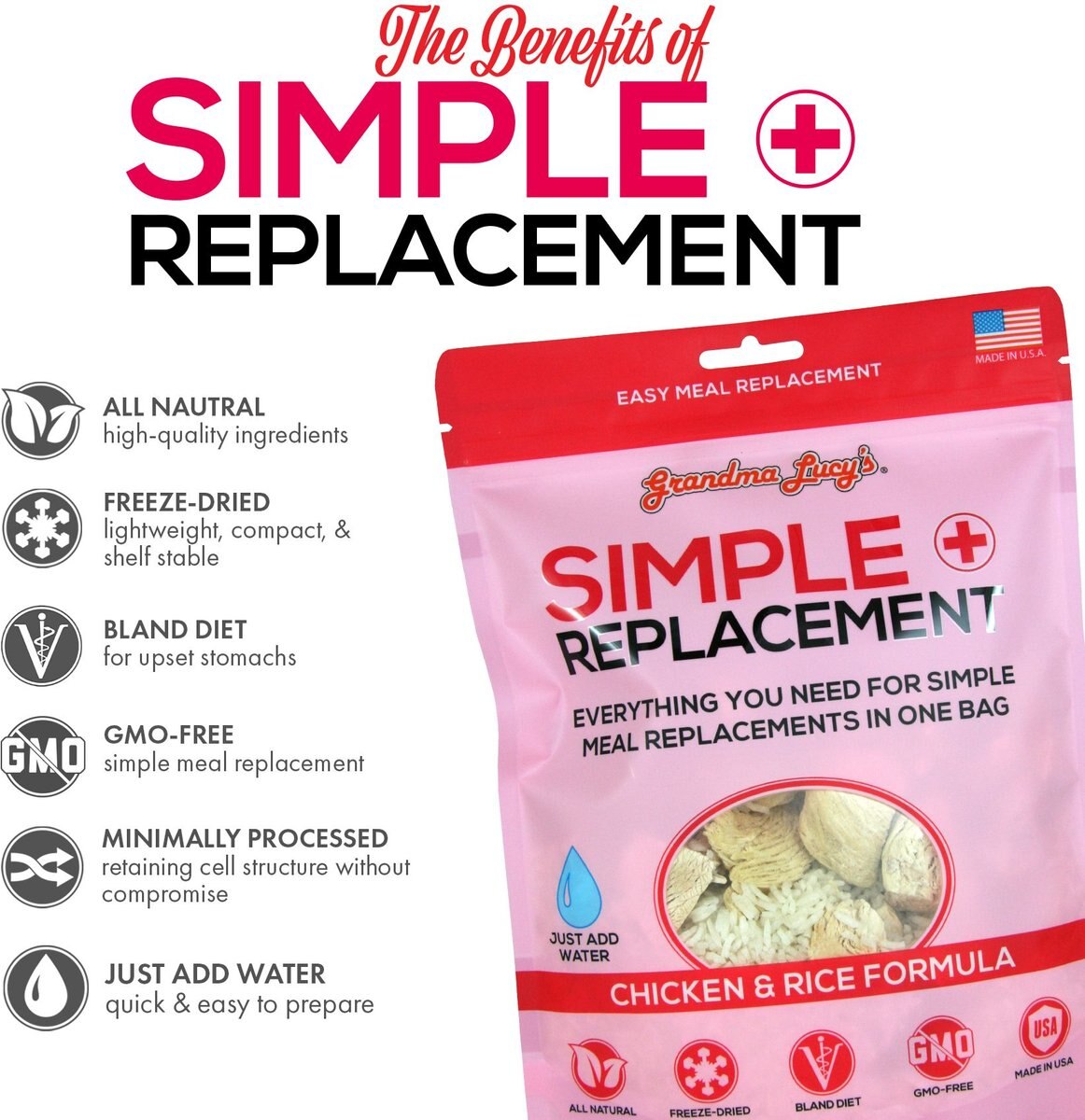 Grandma Lucy's Simple Replacement Anti-Diarrhea Freeze-Dried Dog and Cat Meal Replacement