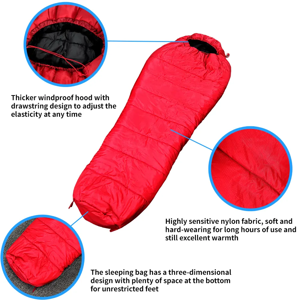 Factory Price Custom Outdoor Camping Mommy style Nylon fabric Winter Sleeping Bag