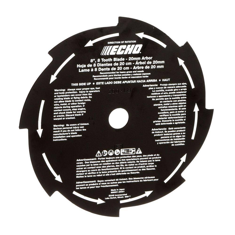 ECHO 8 in. 8-Tooth Grass and Weed Blade (20 mm) 69600120331