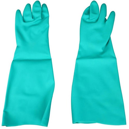 Safety Zone GNGU-LG-22-18 Nitrile Long-Sleeve Dishwashing Gloves， Green， Large