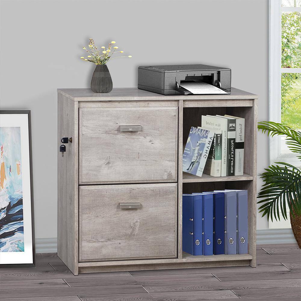 SAINT BIRCH Elma Washed Gray Pedestal File Cabinet SBEL4009FCWG