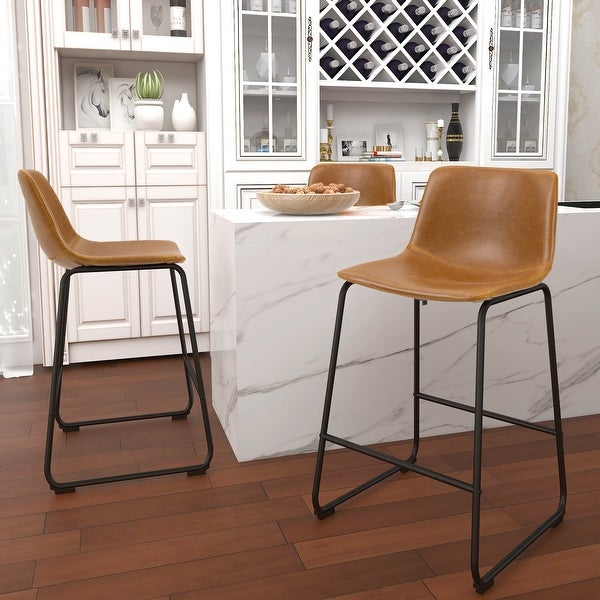 2 Set Faux Leather Bar Stool