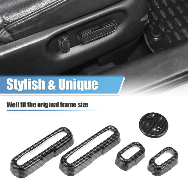 Unique Bargains Seat Adjust Button Frame Cover Trim Seat Adjust Handle Switch For Honda Civic 11th 2022 Black Carbon Fiber 5pcs