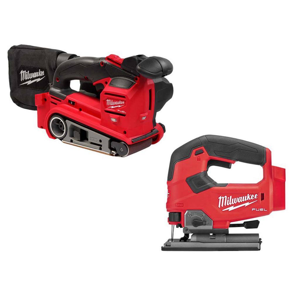 MW M18 FUEL 18-Volt Lithium-Ion Cordless Belt Sander WM18 FUEL Jigsaw 2832-20-2737-20