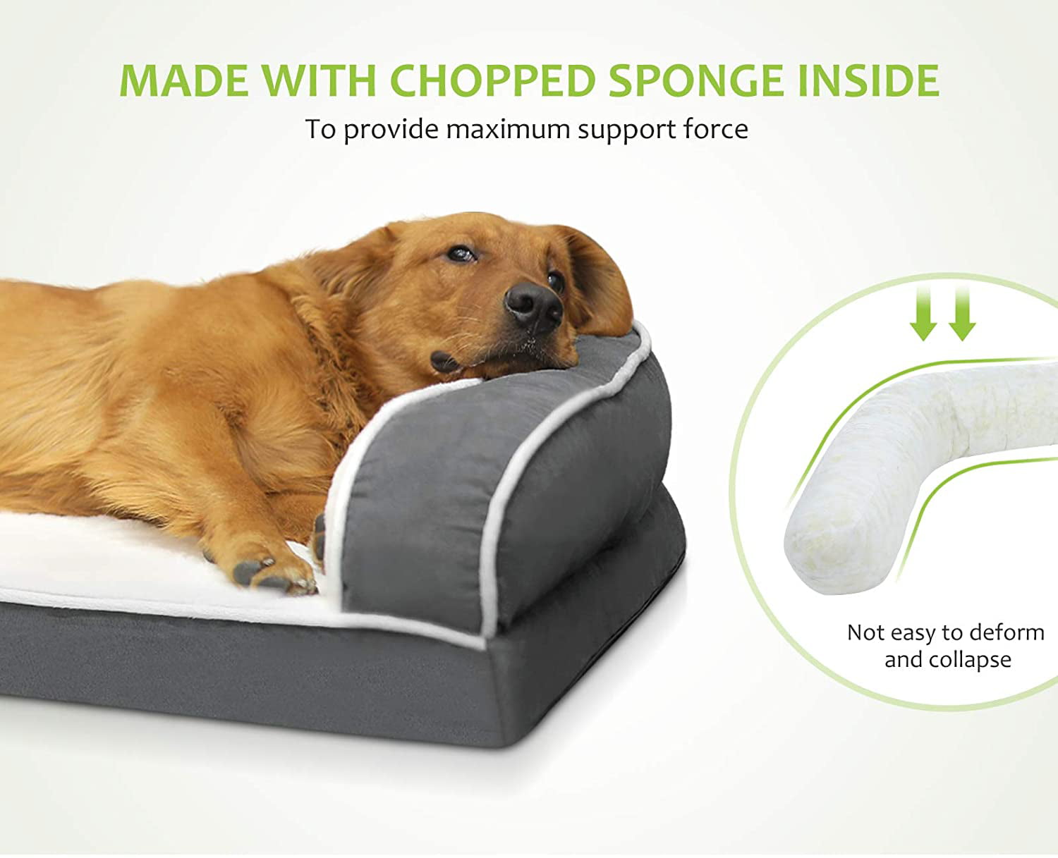 Pecute Orthopedic Dog Beds， L Plush Couch Pet Sofa Bed for Large Dogs Cats