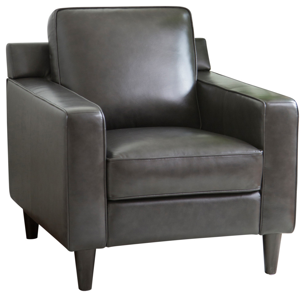 Milton Top Grain Leather Armchair   Modern   Armchairs And Accent Chairs   by Abbyson Living  Houzz