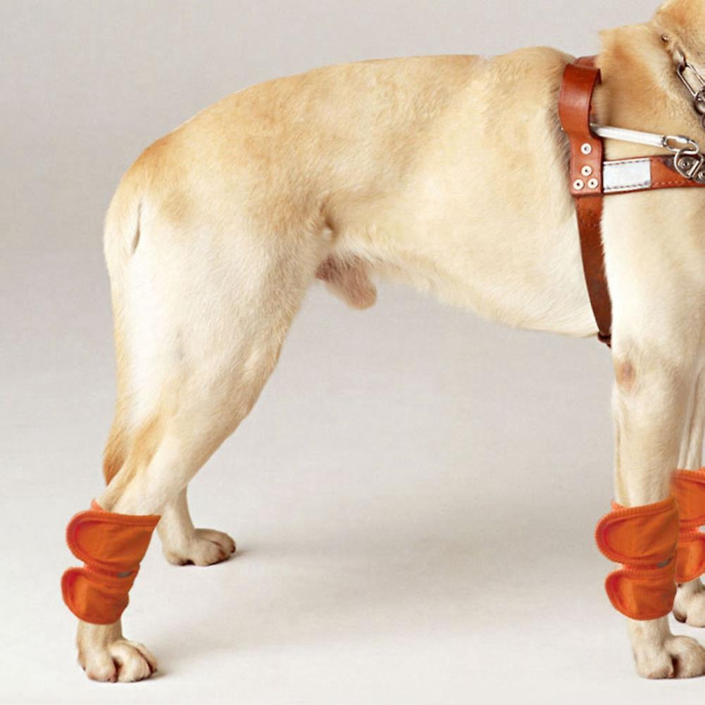 2pcs Dog Cat Leg Brace Elbow Protector Warm Knee Pads Surgery Wound Leggings Guardorange L