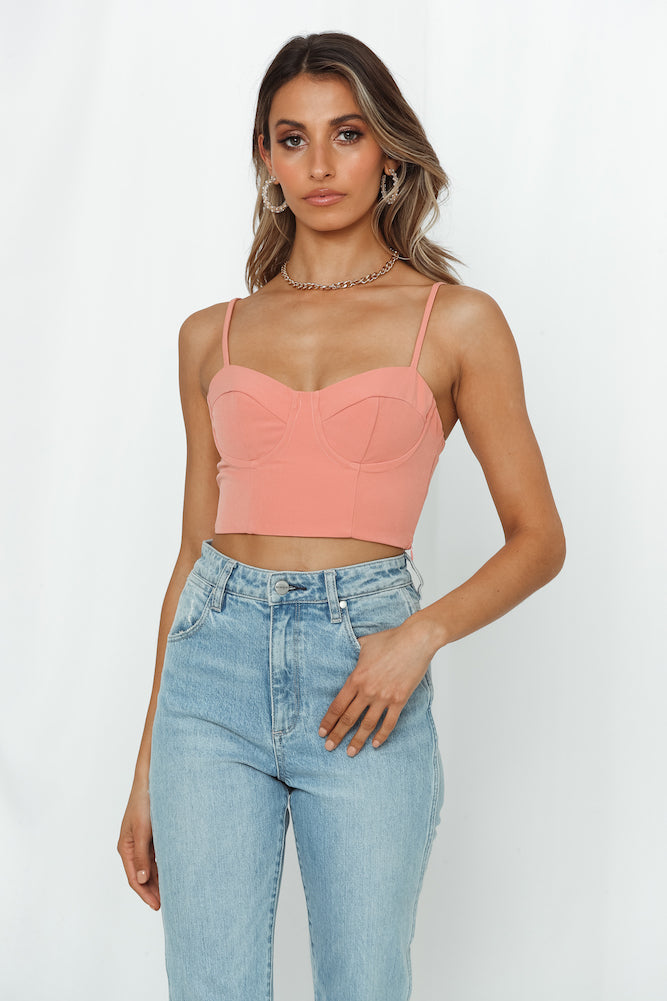 HELLO MOLLY Coming For Ya Crop Top Peach