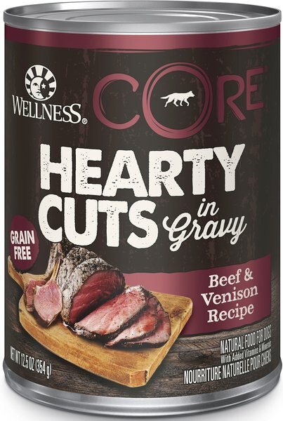 Wellness CORE Grain-Free Hearty Cuts in Gravy Beef and Venison Recipe Canned Dog Food