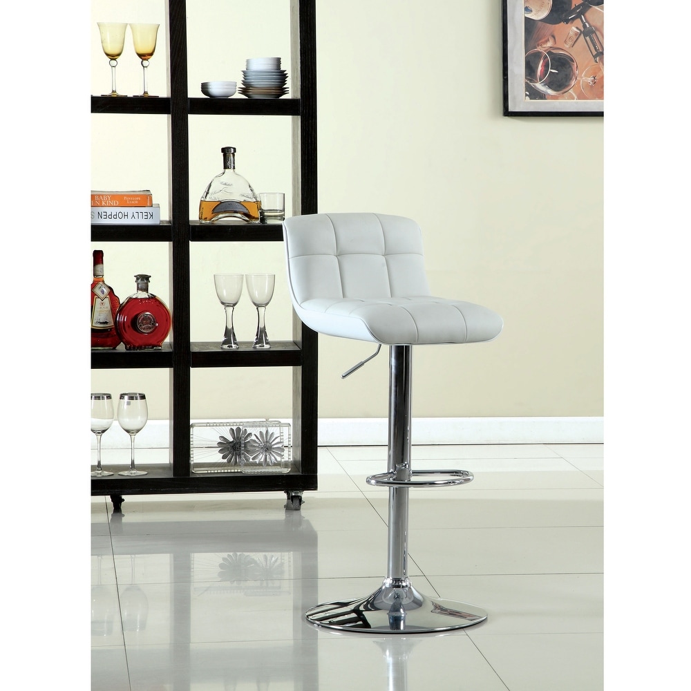 Brek Contemporary Faux Leather Swivel Barstool by Furniture of America