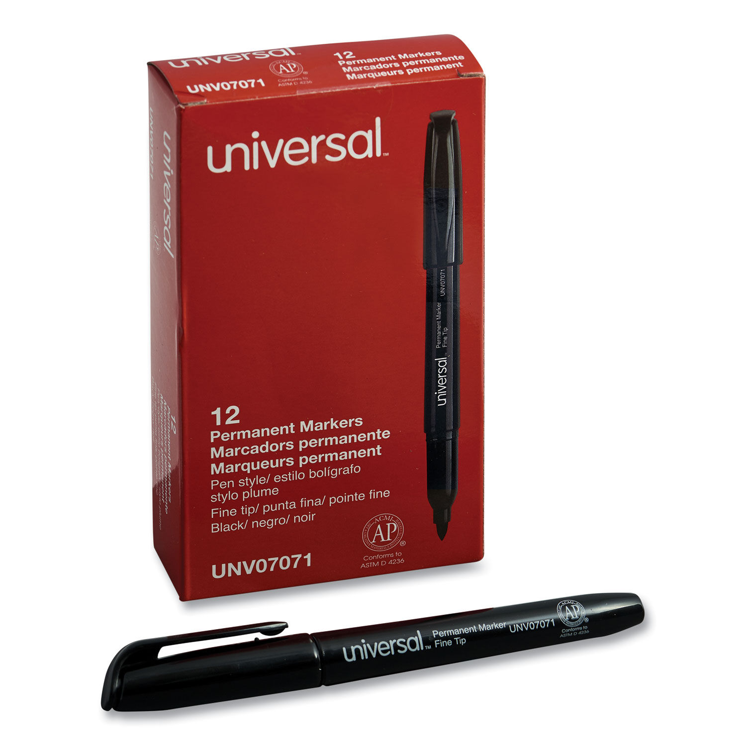 UNV07071 Black Permanent Marker Pens by Universal