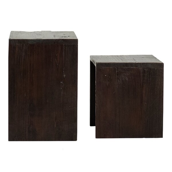 Evie Set of 2 Nesting Side Tables， Medium Brown