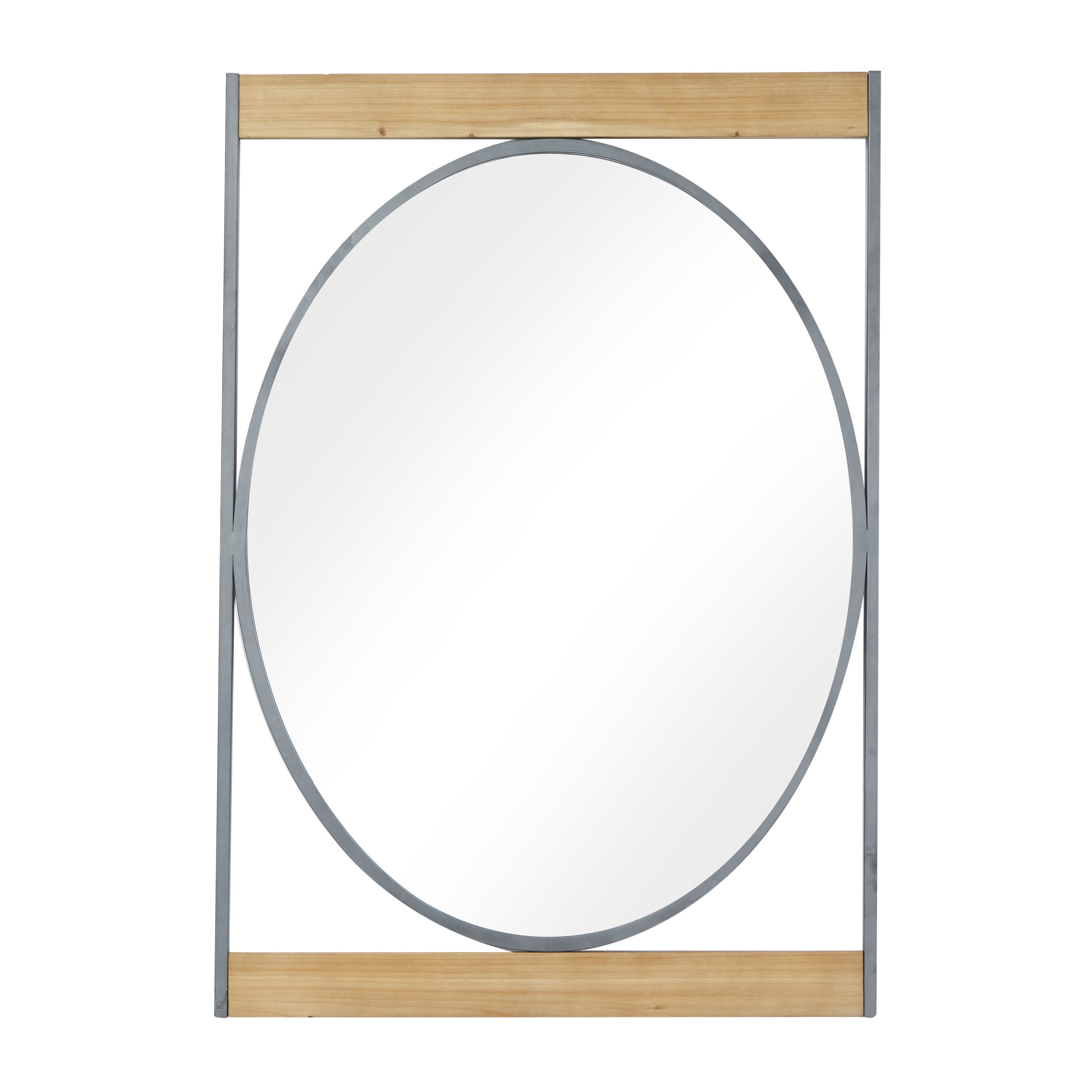 Brown Iron Industrial Wall Mirror 40 x 28 x 2