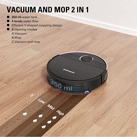 2-in-1 Self Cleaning Robot Vacuum  Mop | Greenworks Tools