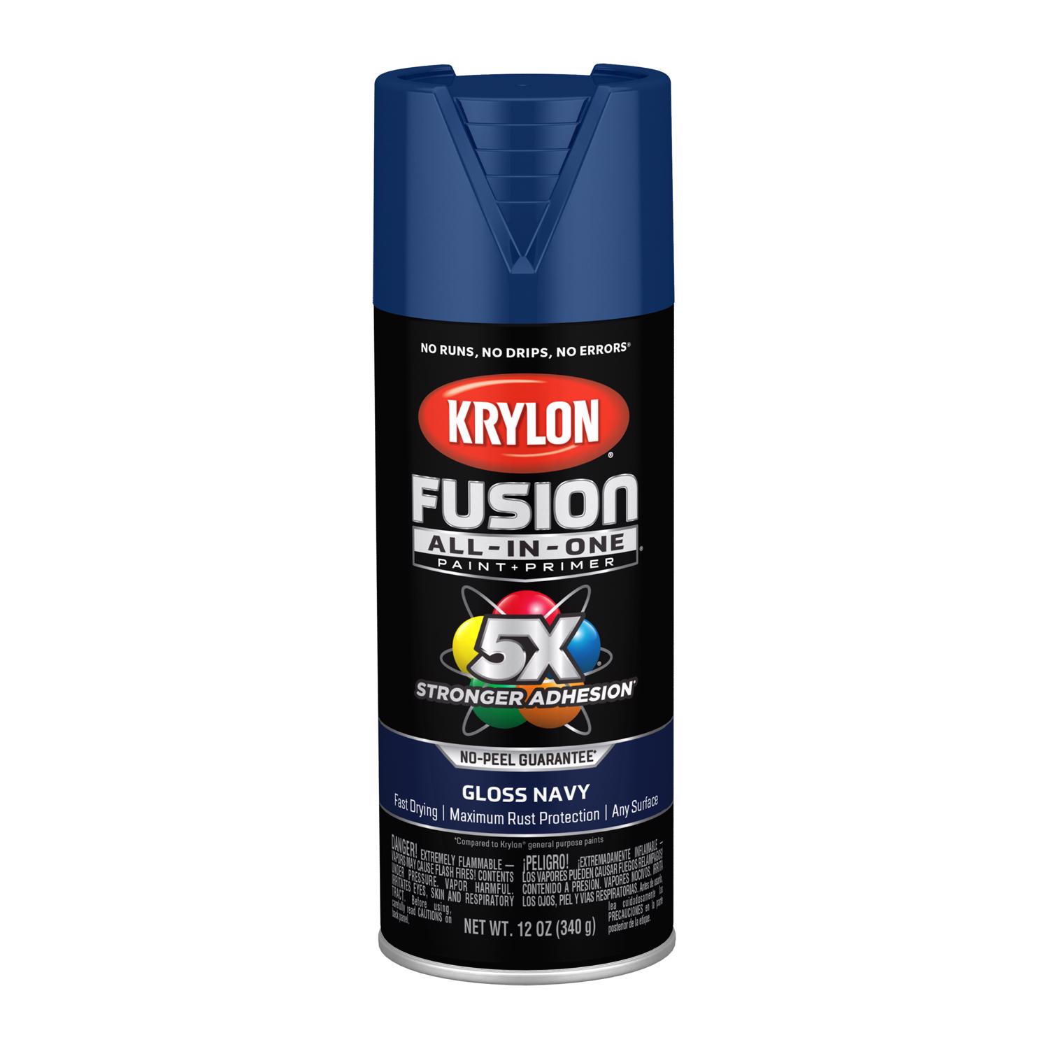 Krylon Fusion All-In-One Gloss Navy Paint+Primer Spray Paint 12 oz