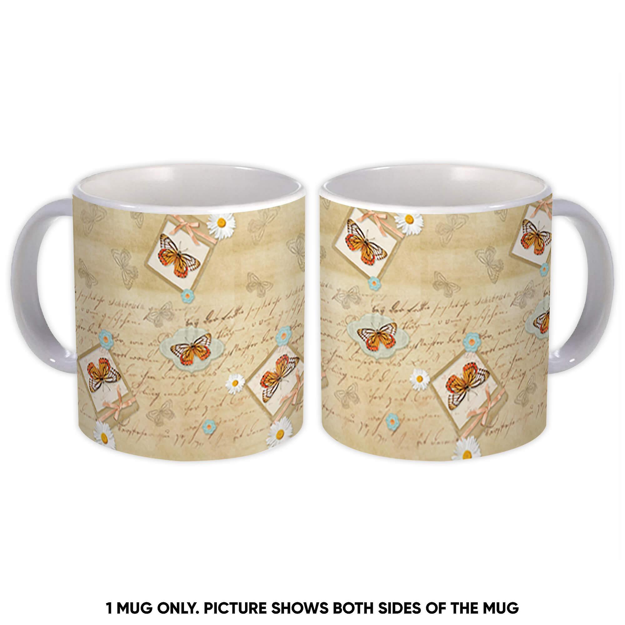 Gift Mug: Butterflies Daisy Feminine