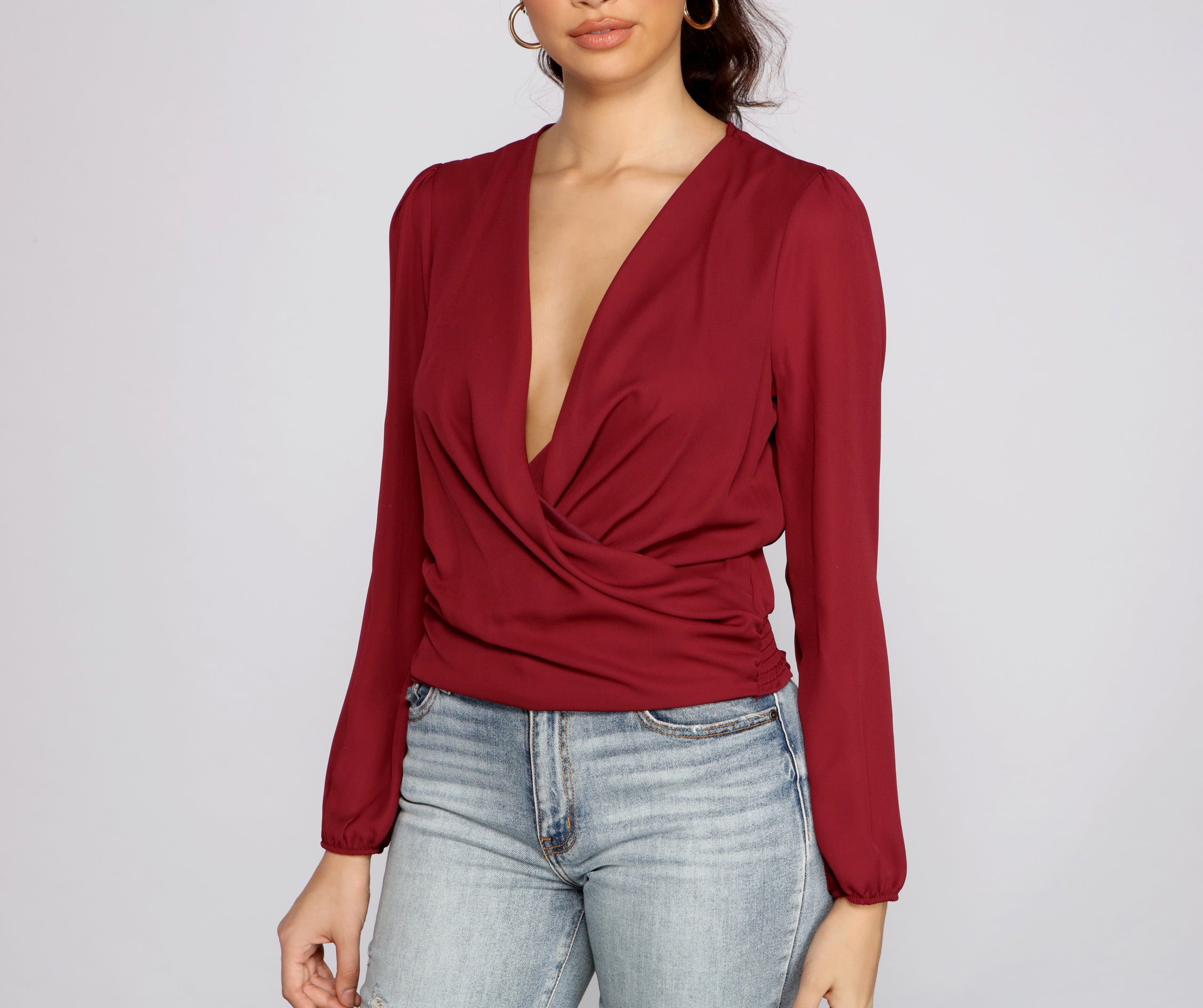 Moment of Luxe Chiffon Surplice Top