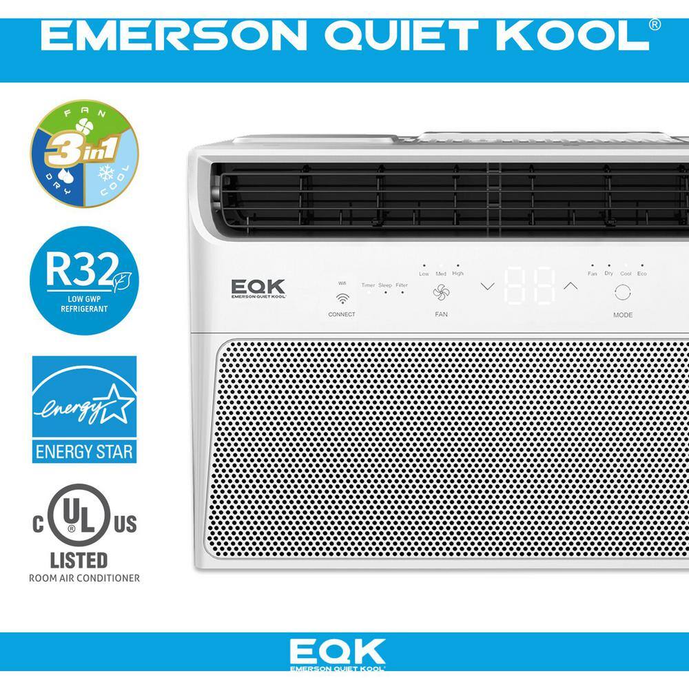 EQK SMART 250 sq. ft. 6000 BTU Window Air Conditioner 115-Volt with Wi-Fi and Voice Control ENERGY STAR in White EARC6RSE1H