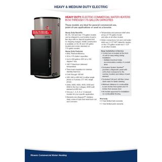 Rheem Commercial Heavy Duty 85 Gal. 208-Volt 12.3kW 3-Phase Electric Surface Thermostat Tank Water Heater ES85-12-G 208V