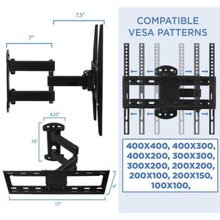 mount-it! Full Motion Corner TV Wall Mount Extending Arm for 20 in. to 55 in. Screen Size MI-4471