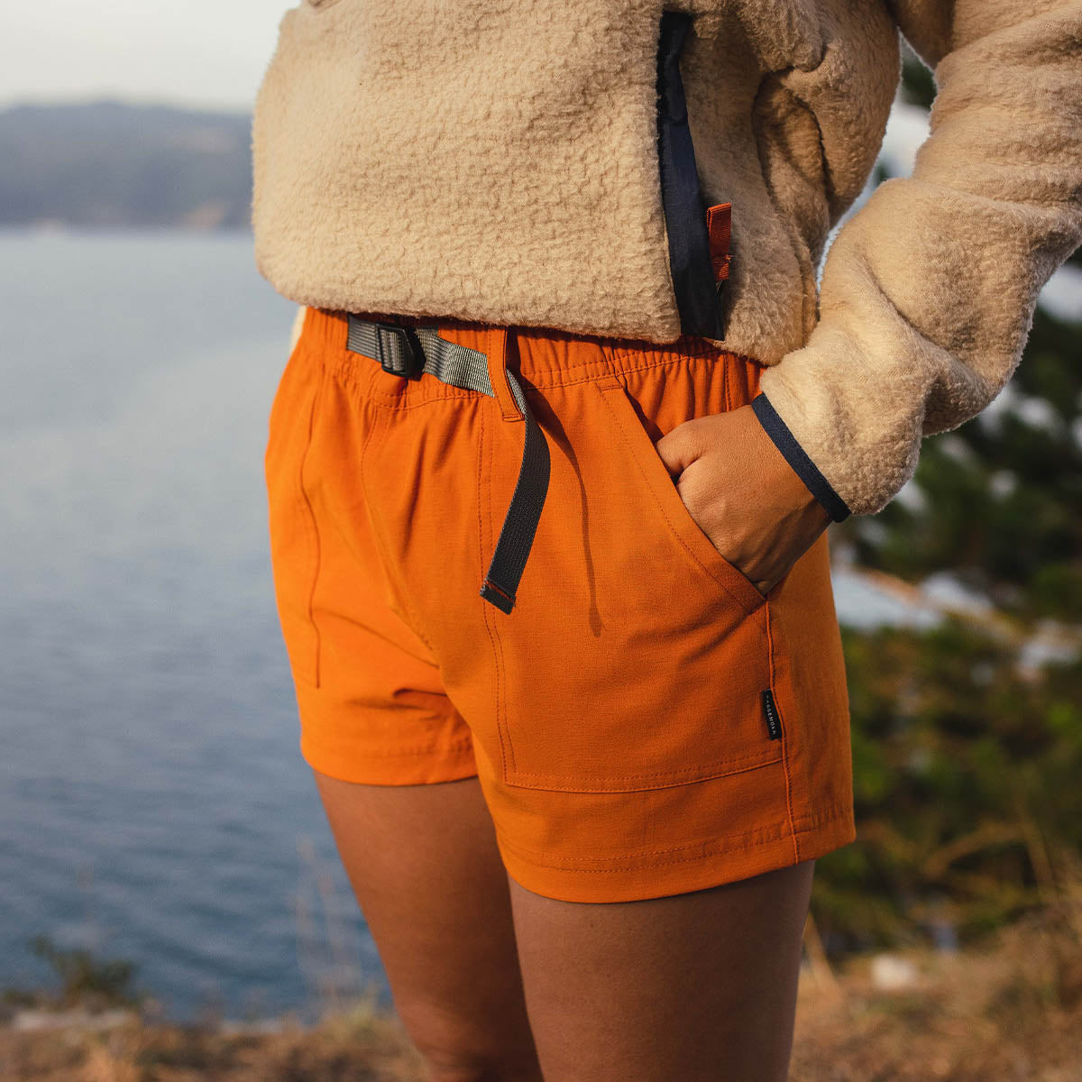 Del Sur Hemp All Purpose Shorts - Sunrise Orange