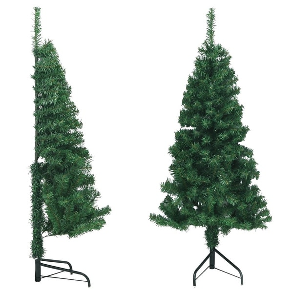 vidaXL Corner Artificial Christmas Tree Green 4 ft PVC