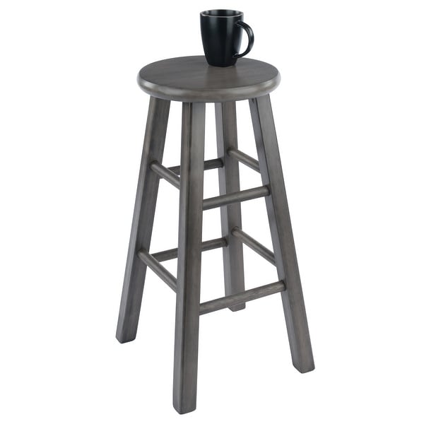 Ivy Square Leg Counter Stool， Rustic Oyster Gray - Rustic Gray - 13.6 x 13.6 x 29.1 inches