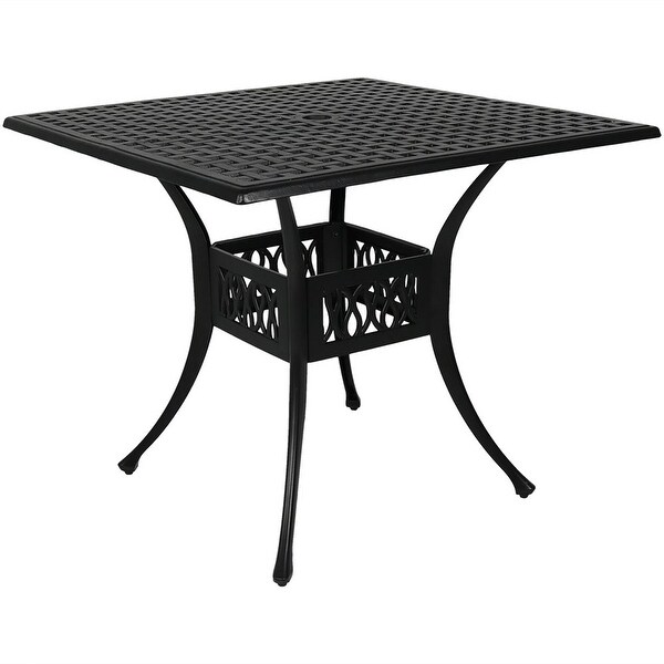 Black HeavyDuty Cast Aluminum Square Patio Dining Table