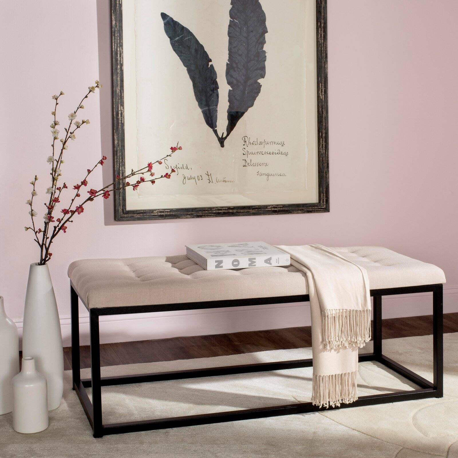 Safavieh Reynolds Backless Linen Bedroom Bench