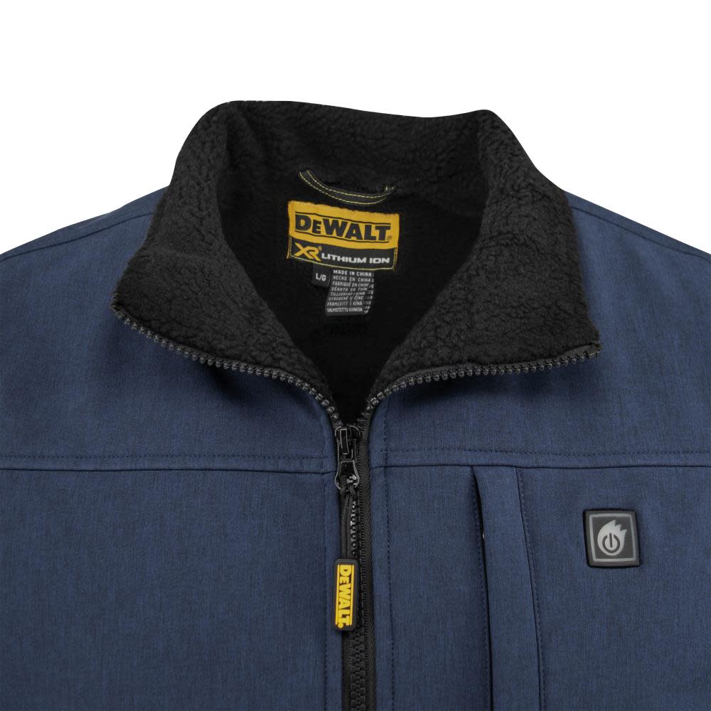 DEWALT Mens Heated Soft Shell Vest with Sherpa Lining Navy XL ;