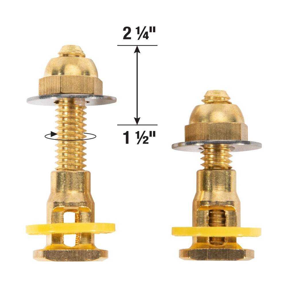 Fluidmaster SetFast 516 in. x 2-14 in. No Cut Brass Closet Toilet Bolt Kit 7110A-003-P5