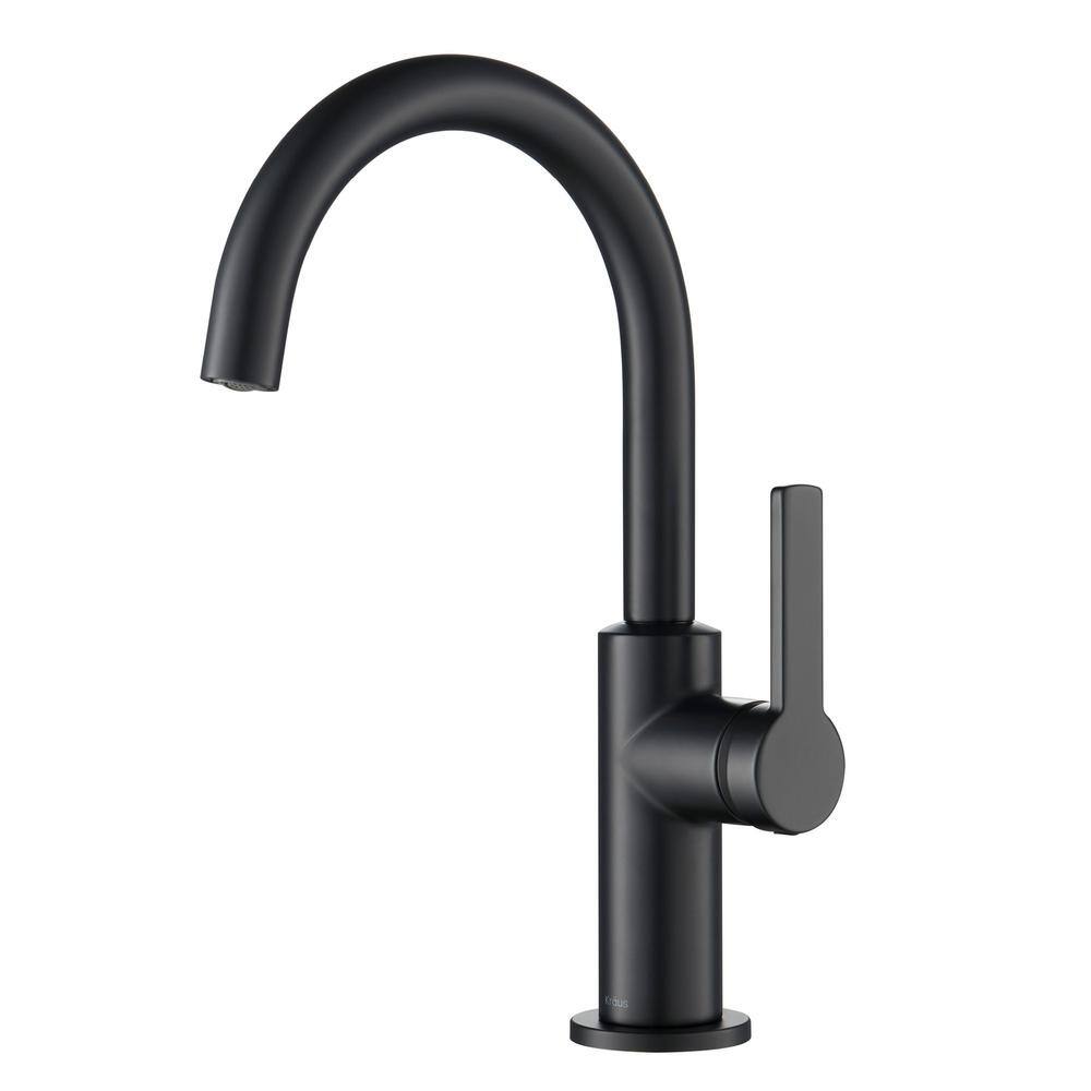 KRAUS Oletto Single-Handle Kitchen Bar Faucet in Matte Black KPF-2822MB