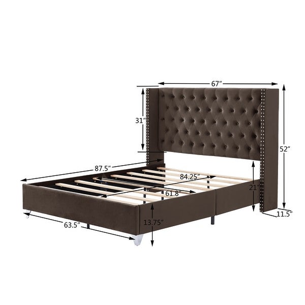 Queen Bed with Two Nightstands 3 Piece Set - - 36587168