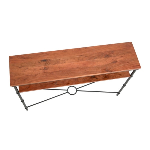 Saratoga Rustic Solid Wood and Iron Console Table