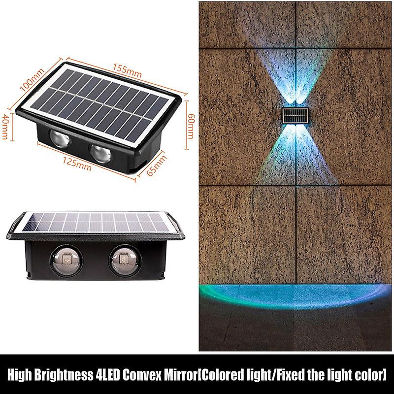 1pc Super Bright Solar Wall Light Led Outdoor Waterproof Garden Decor Up Down Luminous Light Wall Lamp Balcony Courtyard Landscape Lighting