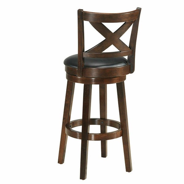 Costway Set of 2 Swivel Stool 29'' Bar Height X-Back Upholstered